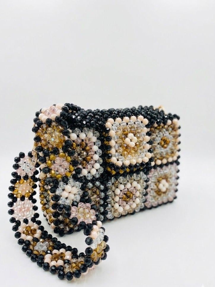 Midnight Bloom Beaded Bag