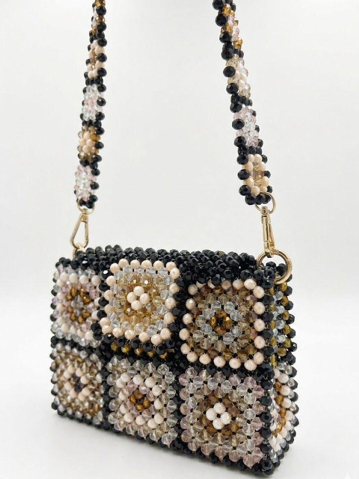 Midnight Bloom Beaded Bag