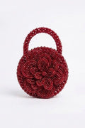 Ruby Rosette Beaded Bag