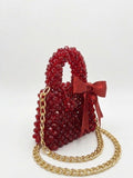 Scarlet Bow Beaded Bag