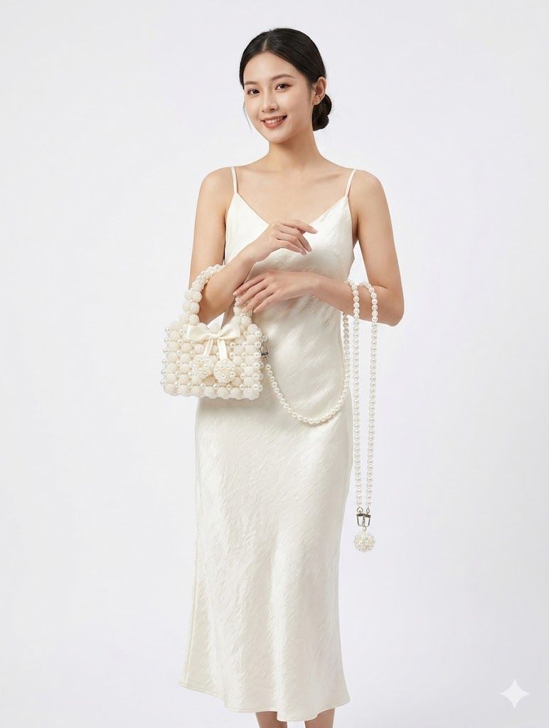 Ivory Bloom Beaded Bag